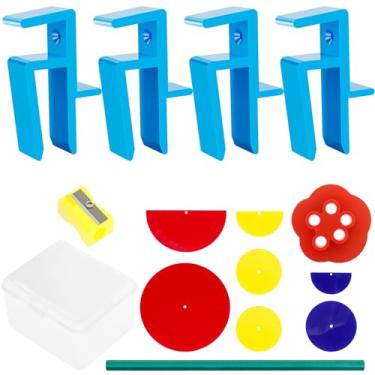 Imagem de Conjunto de gabaritos de carpintaria para carpintaria de teto, conjunto de gabarito de carpintaria eficiente com abertura de 15-18 mm, adequado para móveis de marcenaria de carpinteiros (azul)