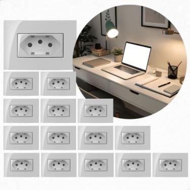 Imagem de Kit 15 Tomada para Móveis embutir mesa de escritório painel de TV armá