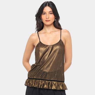 Imagem de Regata Carina Duek Guitar Alça Lamê Babados-Feminino