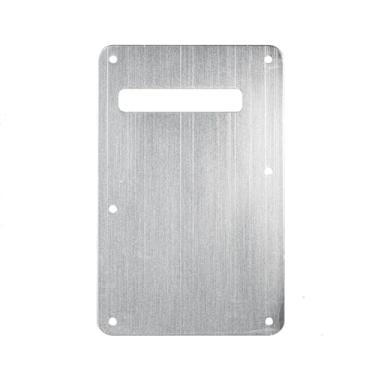 Imagem de DIAO79NI Placa traseira de alumínio com 6 furos Strat Tremolo Trem Cavity Cover para guitarra elétrica Fender USA/Mexican Standard Stratocaster estilo moderno, óxido de prata