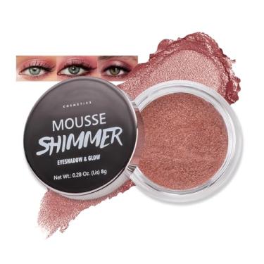 Imagem de Erinde Sombra creme cintilante, paleta de sombras creme iluminador, à prova d'água, longa duração, brilho suave, maquiagem clareadora de olhos, vegana e crueldade, 04 vermelho acastanhado
