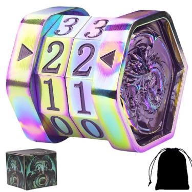 Imagem de MTG Life Counter MTG Metal MTGs Commander Life Counter Wheel, No Installation Required Gift Box Packaging Suitable for Board Games, Card Games, Compatible with MTGs and TTRPG(Colorful_Black)