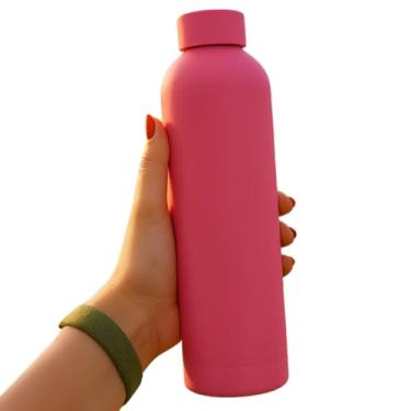 Imagem de Garrafa Térmica Inox 500ml Pintura emborrachada Linha Premium Água Gelada Por Mais Tempo (PINK)