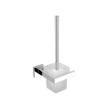 Imagem de Conjunto de acessórios para banheiro quadrado de aço inoxidável cromado, toalheiro, barra de toalha, suporte para lenços de papel, gancho para roupão, acessórios de decoração de banho, suporte para e