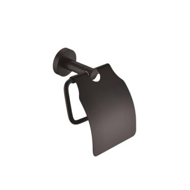 Imagem de Toalheiro de aço inoxidável preto fosco para parede, toalheiro, saboneteira, suporte para papel higiênico, ganchos para toalhas, acessórios para banheiro, suporte para papel em concha