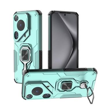 Imagem de SORAKA Capa para Huawei Pura 70 Ultra com suporte de metal rotativo de 360 graus peça magnética de ferro para suporte magnético de telefone para carro verde