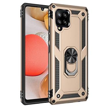 Imagem de SORAKA Capa para Samsung Galaxy A42 5G com suporte de anel capa armadura para Samsung Galaxy A42 5G capa traseira de policarbonato rígido com placa de metal para celular magnético suporte de carro