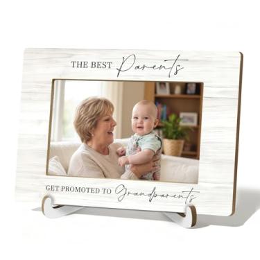 Imagem de HSIASHENG Porta-retrato de anúncio de gravidez da avó e do avô, 10 x 15 cm, porta-retratos para novos avós, seja promovido aos avós, molduras para fotos de 10 x 15 cm para decoração de mesa de mesa