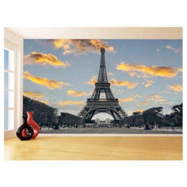 Imagem de Papel De Parede Paris Torre Eiffel Sol Nuvens 3,5M Ncd295