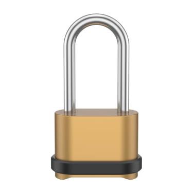 Imagem de Cadeado de combinação de liga de zinco, cadeado de combinação de desbloqueio de senha de 4 dígitos, bloqueio combinado externo resistente a erguer para portão de garagem