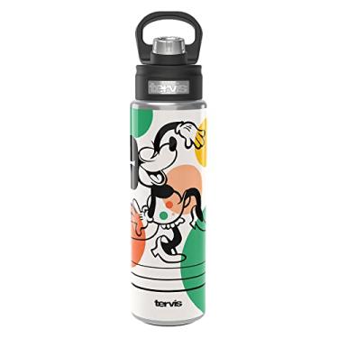 Imagem de Tervis Copo térmico Disney Minnie Mouse Delight de parede tripla mantém as bebidas frias, garrafa de boca larga de aço inoxidável