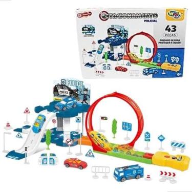 Imagem de Pista Polícia Monta Monta com Carro Looping 43 Peças - WELLKIDS