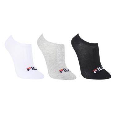 Imagem de Kit Meia Fila Cano Curto 3 Pares, Branco, Preto, 39-43