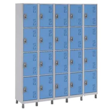 Imagem de Armário Locker De Aço 20 Portas Para Vestiário - W3, AZUL
