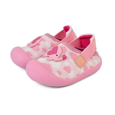 Imagem de Tênis Slip On Bebê Babuche Infantil Menina Verão Antiderrapante Rosa E