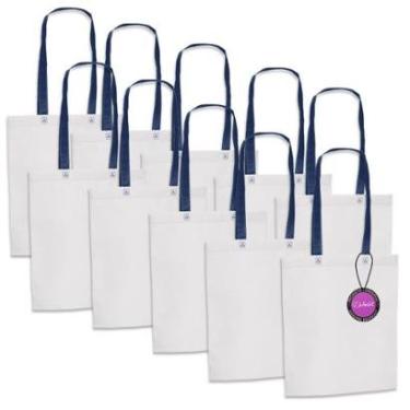 Imagem de Kit 10x Sacola Ecobag em TNT Premium 33x39cm Termo Selado Sisco TopGet-Unissex