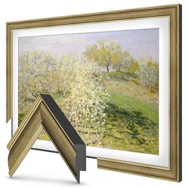 Imagem de Frame My TV Quadros de TV Deco - Moldura fina de latão industrial compatível APENAS com Samsung The Frame TV e Pro (32 polegadas, serve para 2021-2025)