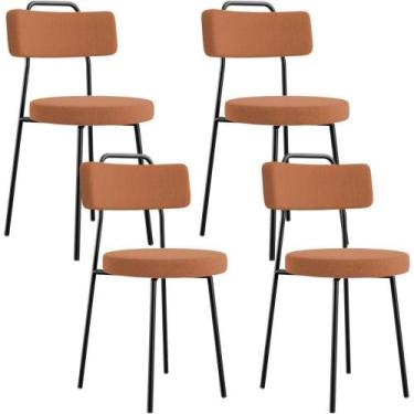 Imagem de Kit 04 Cadeiras Decorativas Estofada Sala De Jantar Barcelona L02 Bouc