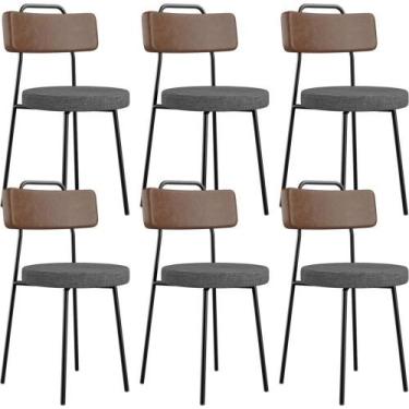 Imagem de Kit 06 Cadeiras Estofada Sala De Jantar Barcelona L02 material sintéti