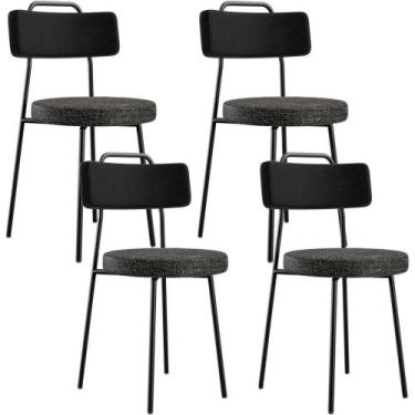 Imagem de Kit 04 Cadeiras Decorativa Estofada Sala Jantar Barcelona L02 material