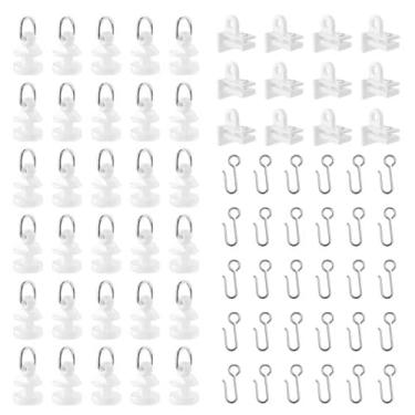 Imagem de AJAZZ Rolo de suporte de tampas de extremidade com ganchos para faixa de cortina adesiva (pacote de acessórios de trilha)