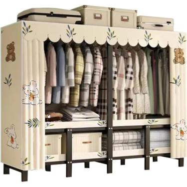 Imagem de Armário De Guarda-roupa Dobrável Fácil Guarda-roupa De Aço De Metal Armário De Guarda-roupa Grande Resistente Sem Necessidade De Instalação Para Quarto, B-70cm/27.6in