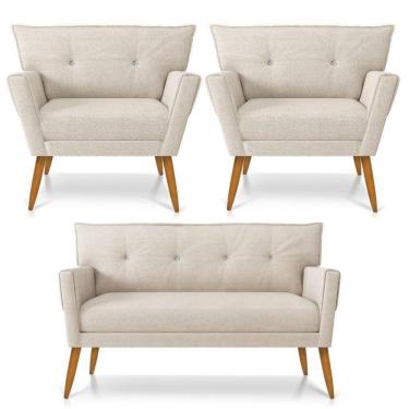 Imagem de Kit Namoradeira E 02 Poltronas Anitta D`rossi A27 Areia