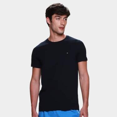 Imagem de Camiseta Slim Tommy Hilfiger Stretch Fit Masculina, Azul escuro, GG