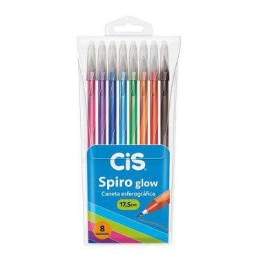 Imagem de Caneta Esferográfica 0.7mm Spiro Glow - Estojo 8 unidades - Cis