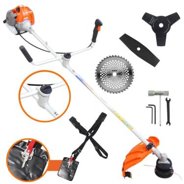 Imagem de Cortador de Grama Vulcan VR430-P 43cc 1,7HP 2T Com Guidão Anti-Vibração Carretel de Nylon + Faca 2 Pontas + Faca 3 Pontas + Faca 40 Dentes de Vídea