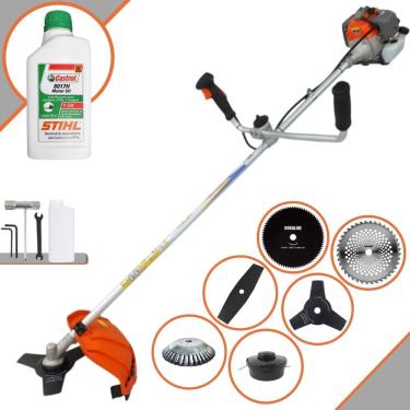 Imagem de Máquina de Cortar Grama Multifuncional Vulcan VP330P À Gasolina 33cc 1,2HP 10.000rpm Roçadeira Completa 6 Em 1 Com Guidão Antivibração + ÓLEO STIHL 2T