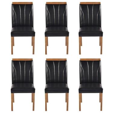 Imagem de Kit 8 Cadeiras Decorativas Sala de Jantar Luxo Analice Facto Preto - M
