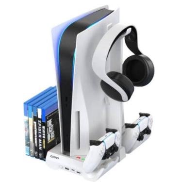 Imagem de Base Suporte Careegador Duplo para PS5 com Refrigeração e Estação de C