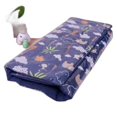 Imagem de Trocador Portátil Fraldas Impermeável Bebê Safari Marinho - Avm Enxova