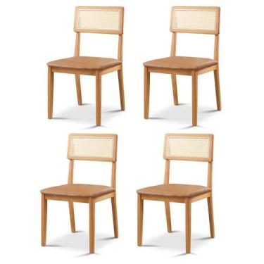 Imagem de Kit 4 Cadeiras de Jantar com Encosto de Telinha Ava - Zurc Decor
