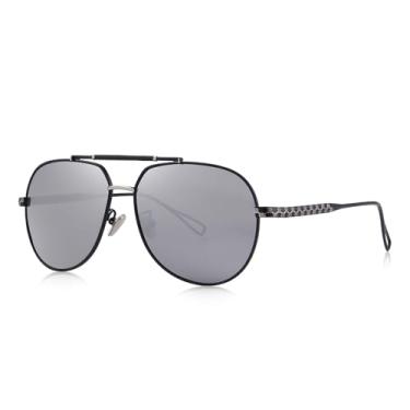 Imagem de Óculos de sol polarizados para homens, lentes polarizadas e femininas, proteção UV, dirigir, pescar, esportes, masculino, Espelho preto e prata, Lens Width: 62 Millimeters