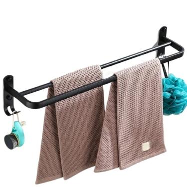 Imagem de Toalheiro Duplo Premium sem Furacão - Porta Toalhas de Parede com Adesivo | Toalheiro 40-60cm para Banheiro Moderno(Toalheiro Premium 37/40cm)