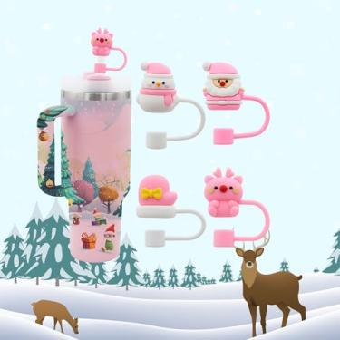 Imagem de Generic Tampa de palha para Stanley Cup, tampas de ponta de palha reutilizáveis rosa de 10 mm, 4 unidades