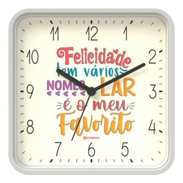 Imagem de Relogio de parede Eurora quadrado texto 6596 021