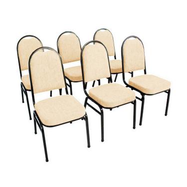 Imagem de Kit com 6 Cadeiras para Auditórios Linha Hotel Bege