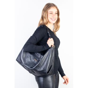 Imagem de Bolsa saco grande de couro liso Cassia