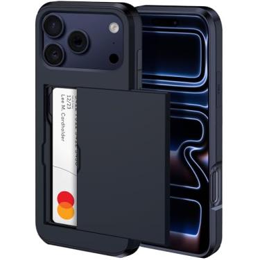 Imagem de harusaki Capa carteira para iPhone 17 Pro Max com compartimento oculto para cartão - Capa compatível com carregamento sem fio para iPhone 17 Pro Max com porta-cartões para homens e mulheres (preto)