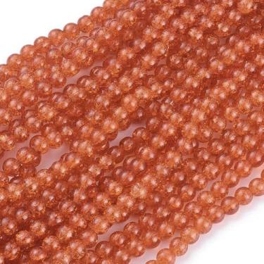 Imagem de 100 peças de contas redondas de 8 mm de vidro cristal rachado contas espaçadoras soltas contas de artesanato para fazer joias, pulseiras, colares, brincos de sino de vento, miçangas, suprimento de