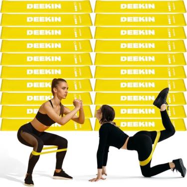 Imagem de Deekin 20 faixas de resistência, laço de resistência, faixas de exercício, equipamento de exercício, anel elástico para mulheres e homens, fitness, academia, ioga (11 kg, amarelo)