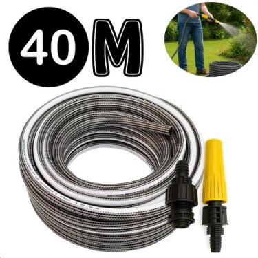 Imagem de Mangueira 40m Preto Cristal Antitorção P/ Jardim quintal E Uso Domésti