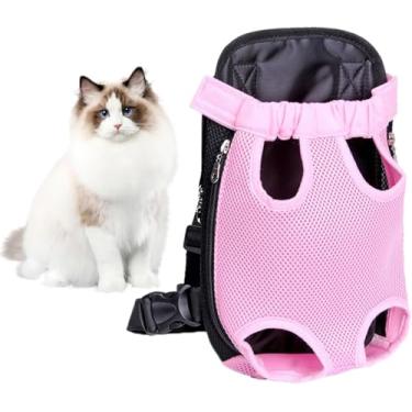 Imagem de Mochila ajustável para transporte de animais de estimação, pernas para fora da frente para cães e gatos pequenos, mochila de caminhada, peito frontal, caminhada diária (M)
