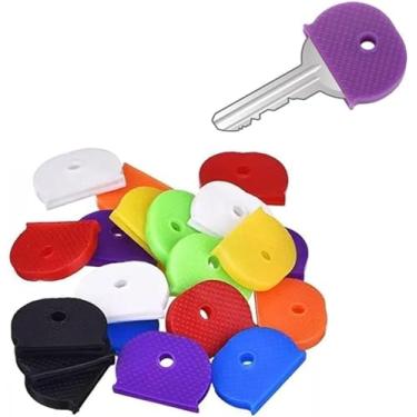 Imagem de Conjunto de 32 teclas de borracha, capas de identificação de chave de silicone, design de alça meio redonda e redonda para controle de acesso comercial