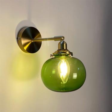 Imagem de Luminária de parede nórdica moderna em latão com LED, estilo retrô americano, para sala de estar, quarto, escritório, hotel, casa de campo, corredor ou qualquer outro ambiente decorativo (Es