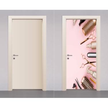 Imagem de Adesivo Envelopamento Decorativo de Porta Madeira Salao Beleza Maquiagem Cabeleireira (70cm)