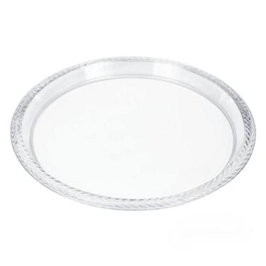 Imagem de Bandeja Redonda Decorada Trança Para Servir Alimentos 27cm - Keita